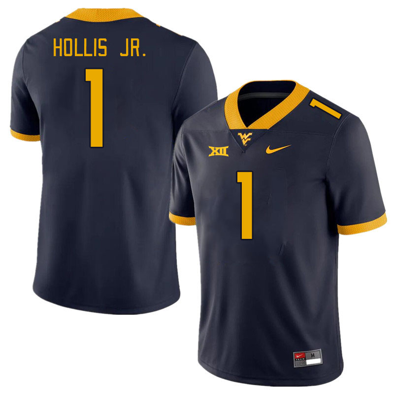 Men #1 Garnett Hollis Jr. West Virginia Mountaineers College Football Jerseys Stitched Sale-Navy